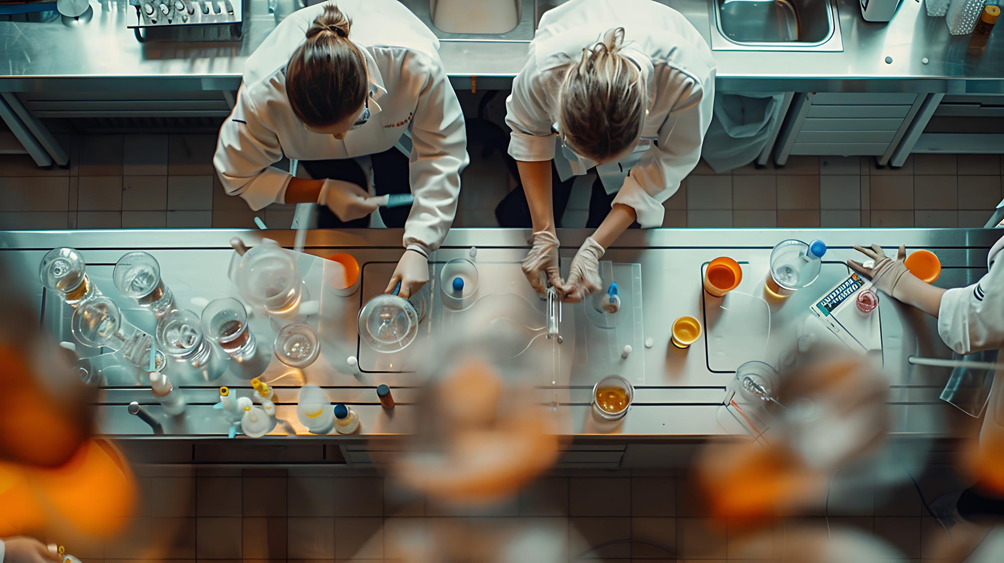 Founders in a culinary lab studio